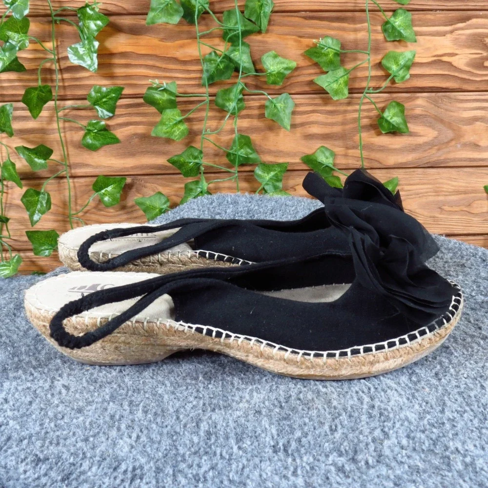 Cliffs by White Mountain Cheerful Womens Espadrille Size 8 Summer Black Fabric